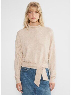 Wilfred Lorin Tie-Front Sweater Oatmeal XS NWT